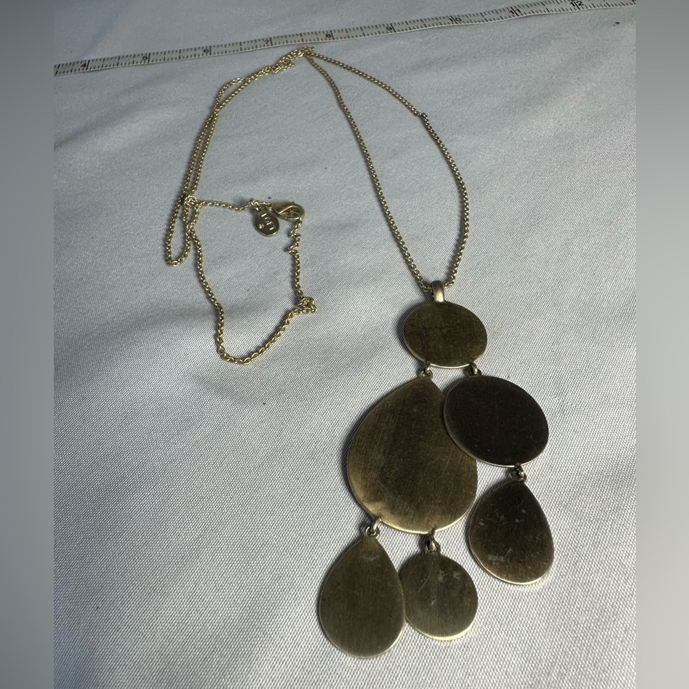 Long minimalist matte goldtone necklace